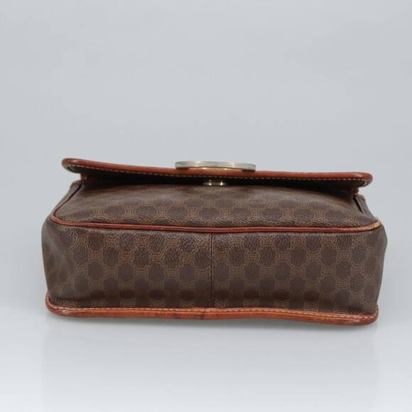 CELINE Macadam Canvas Circle Shoulder Bag Pvc Leather Brown - Picture 9 of 12